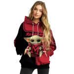 custom miami redhawks baby yoda red black hoodie best selling