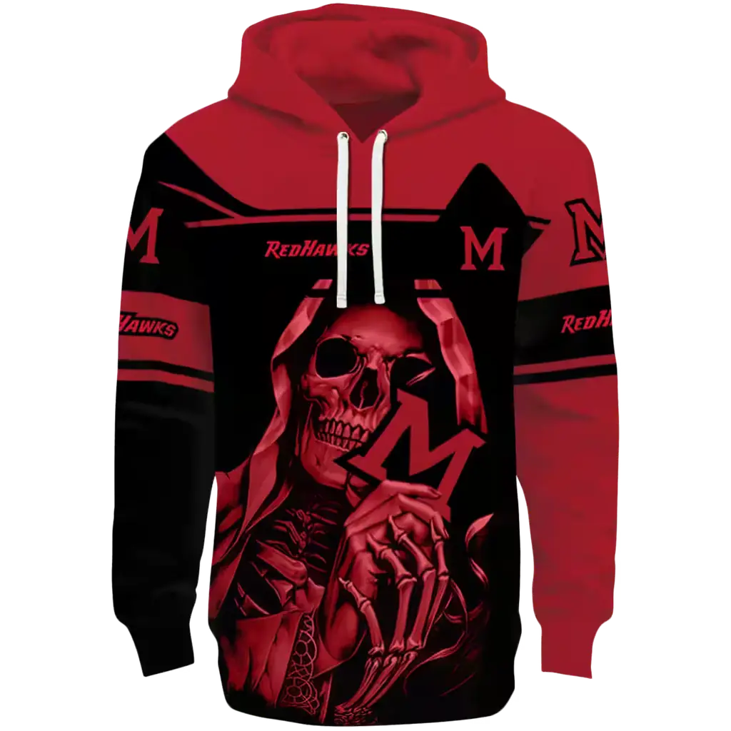 custom miami redhawks grim reaper red black hoodie best selling custom miami redhawks grim reaper red black hoodie best selling