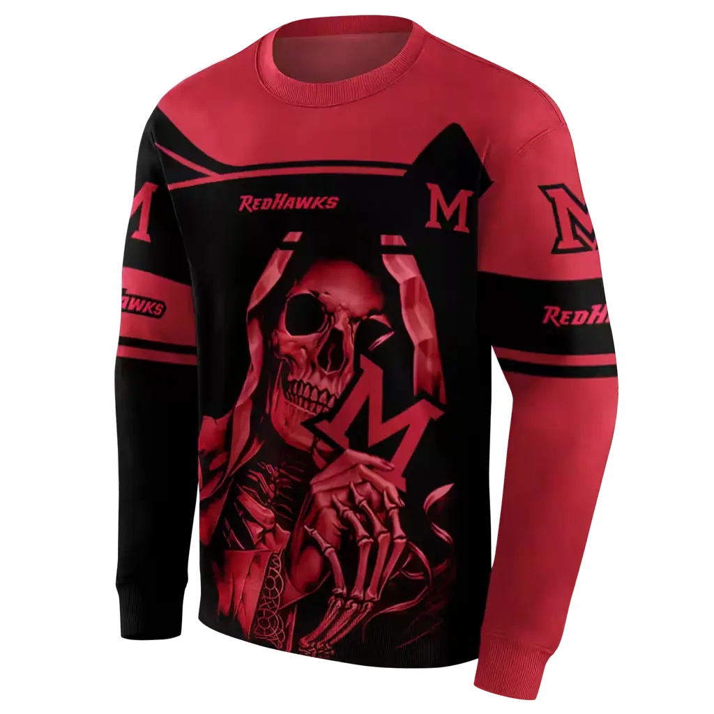custom miami redhawks grim reaper red black hoodie new arrival custom miami redhawks grim reaper red black hoodie new arrival