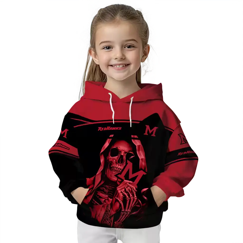 custom miami redhawks grim reaper red black hoodie top rated custom miami redhawks grim reaper red black hoodie top rated
