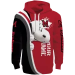 custom miami redhawks peeking snoopy red hoodie best selling