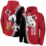 custom miami redhawks peeking snoopy red hoodie best selling