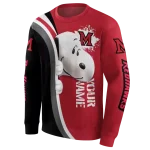 custom miami redhawks peeking snoopy red hoodie best selling