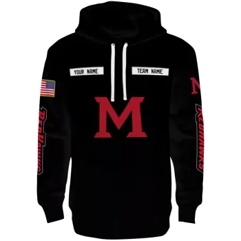custom miami redhawks punisher skull black hoodie best selling