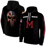 custom miami redhawks punisher skull black hoodie best selling