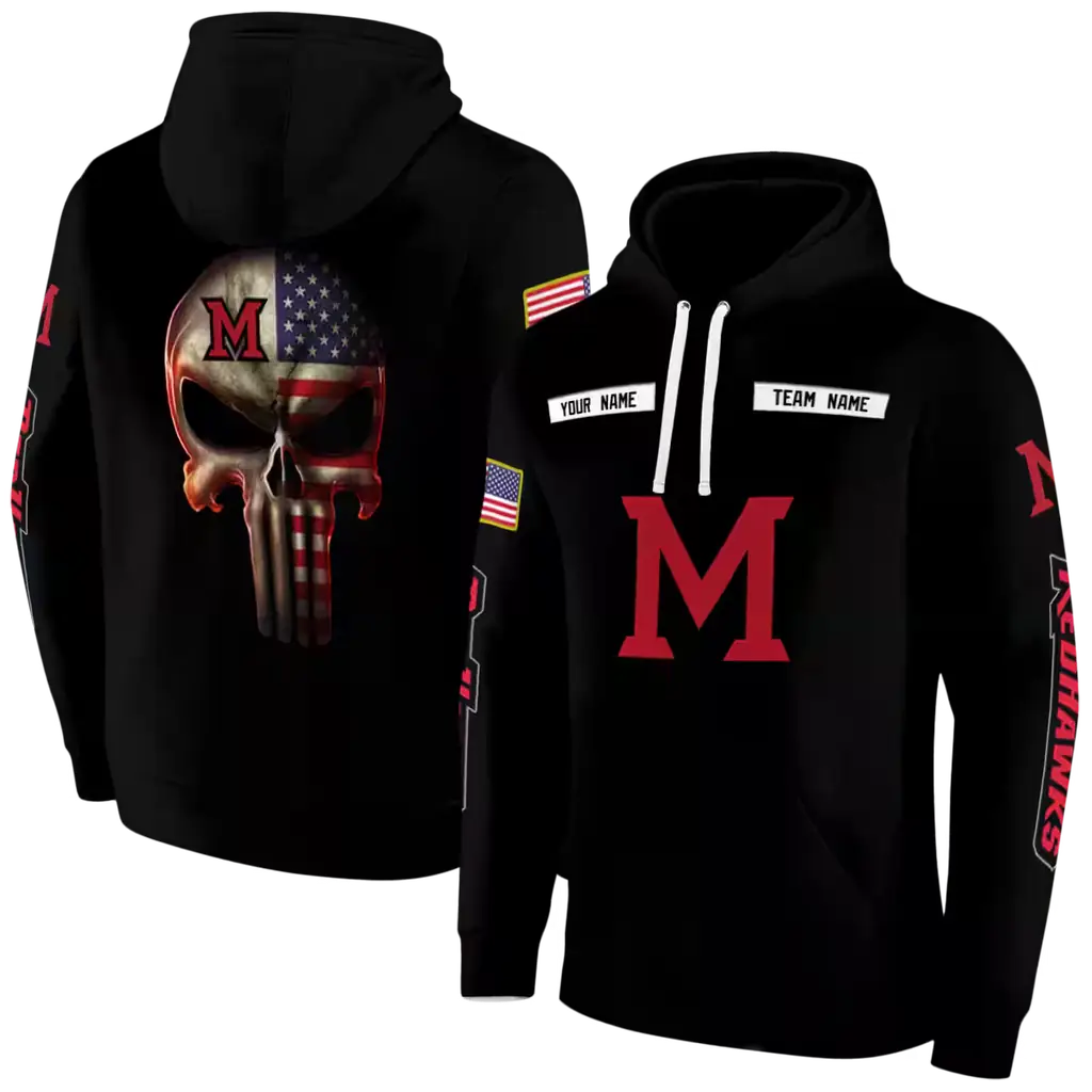 custom miami redhawks punisher skull black hoodie fashion forward custom miami redhawks punisher skull black hoodie fashion forward