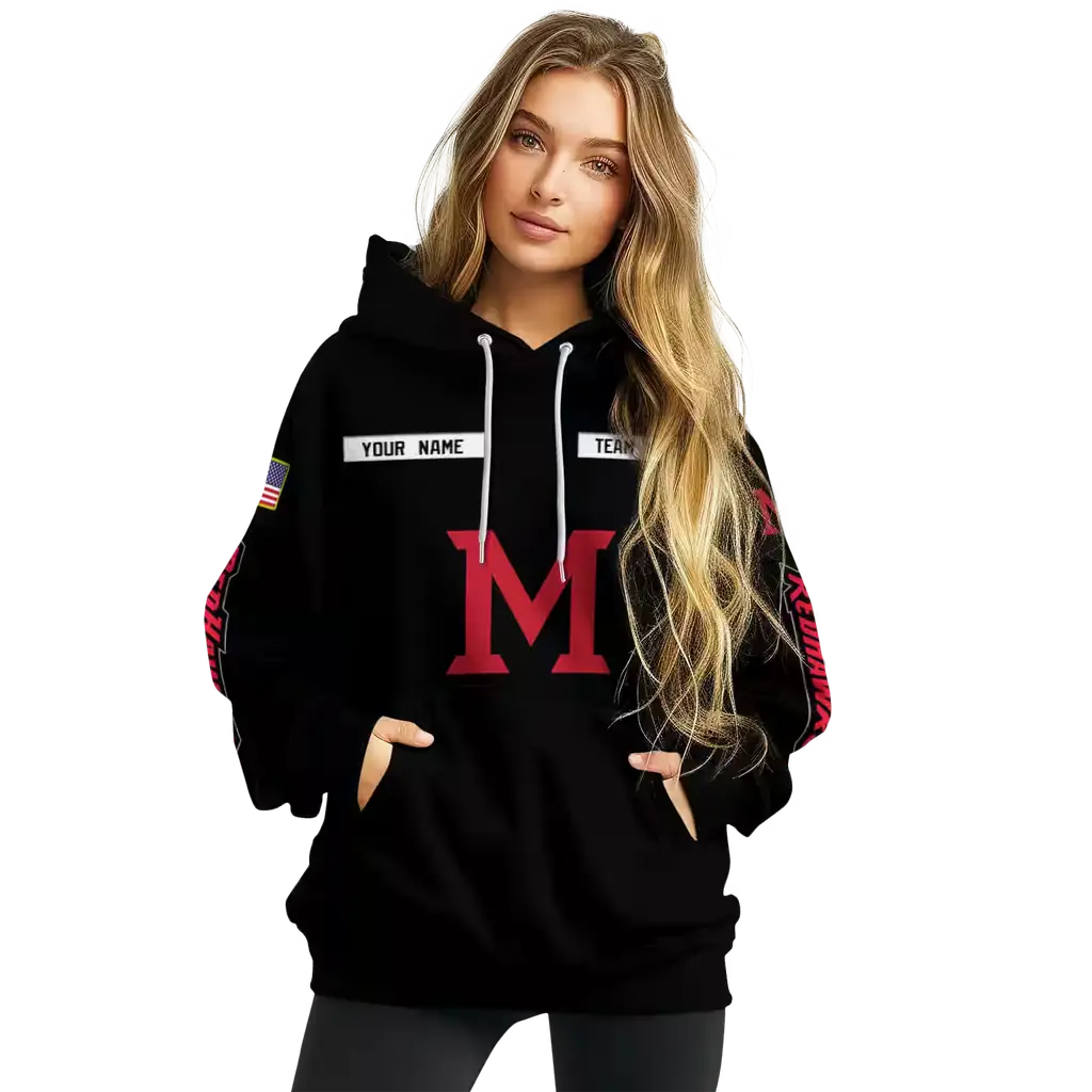 custom miami redhawks punisher skull black hoodie high quality custom miami redhawks punisher skull black hoodie high quality
