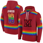 custom miami redhawks rainbow stripes red hoodie best selling