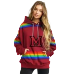 custom miami redhawks rainbow stripes red hoodie best selling