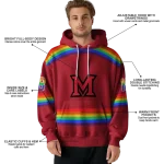 custom miami redhawks rainbow stripes red hoodie best selling