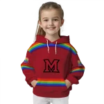 custom miami redhawks rainbow stripes red hoodie best selling
