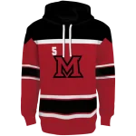 custom miami redhawks striped pattern red hoodie best selling
