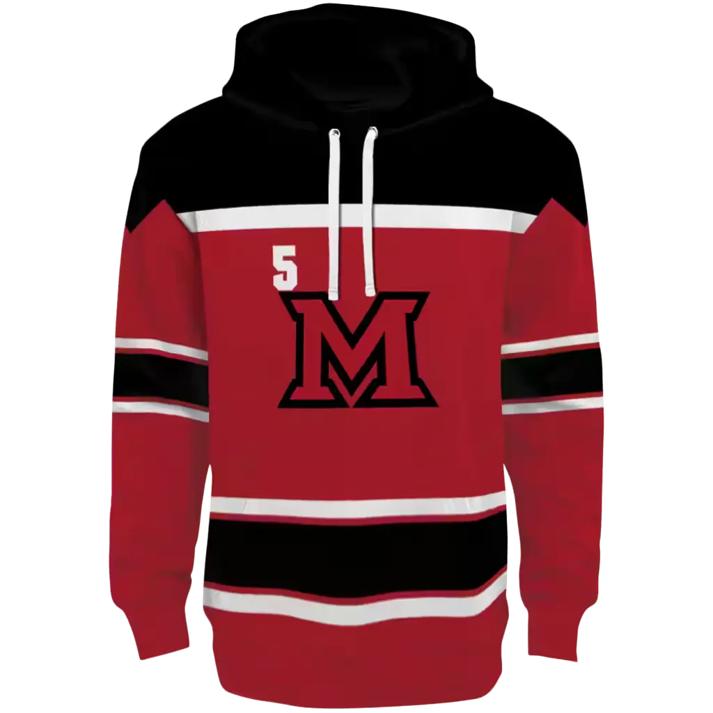 custom miami redhawks striped pattern red hoodie best selling custom miami redhawks striped pattern red hoodie best selling