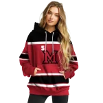 custom miami redhawks striped pattern red hoodie best selling