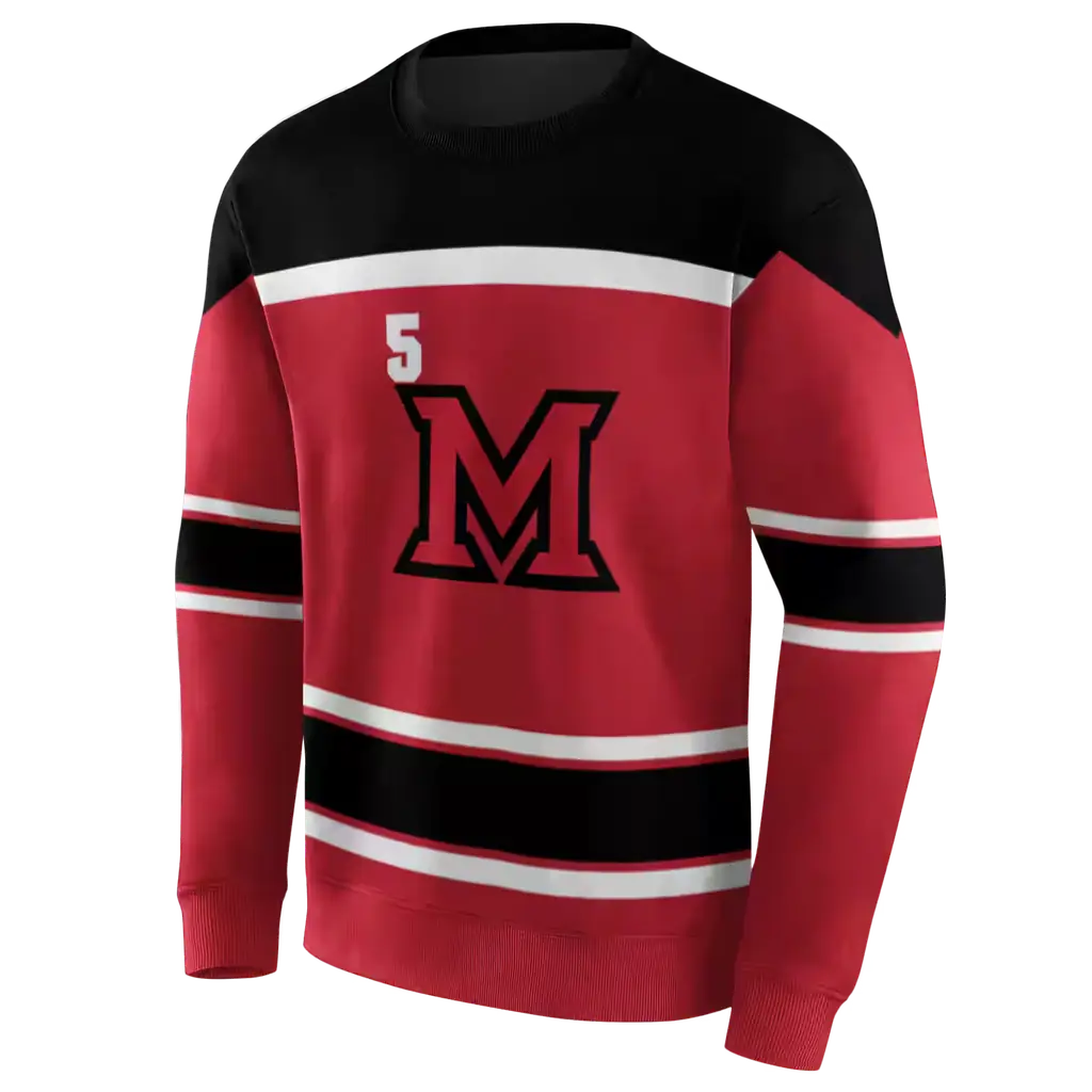 custom miami redhawks striped pattern red hoodie new arrival custom miami redhawks striped pattern red hoodie new arrival