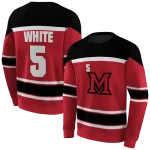 custom miami redhawks striped pattern red hoodie best selling