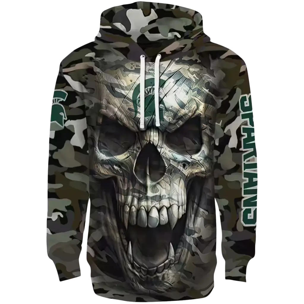 custom michigan state spartans camo skull hoodie best selling custom michigan state spartans camo skull hoodie best selling