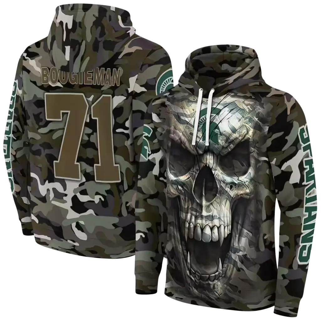 custom michigan state spartans camo skull hoodie fashion forward custom michigan state spartans camo skull hoodie fashion forward