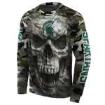 custom michigan state spartans camo skull hoodie best selling