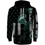 custom michigan state spartans distressed flag green black hoodie best selling