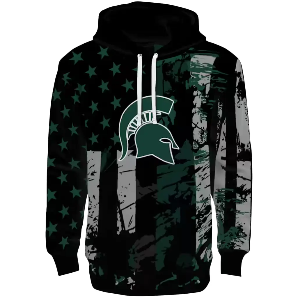 custom michigan state spartans distressed flag green black hoodie best selling custom michigan state spartans distressed flag green black hoodie best selling