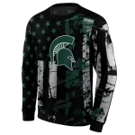 custom michigan state spartans distressed flag green black hoodie best selling