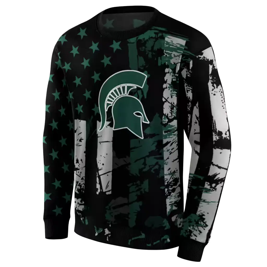custom michigan state spartans distressed flag green black hoodie new arrival custom michigan state spartans distressed flag green black hoodie new arrival