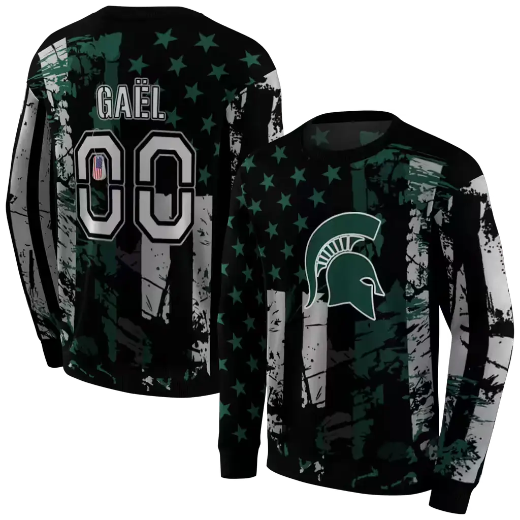custom michigan state spartans distressed flag green black hoodie premium grade custom michigan state spartans distressed flag green black hoodie premium grade