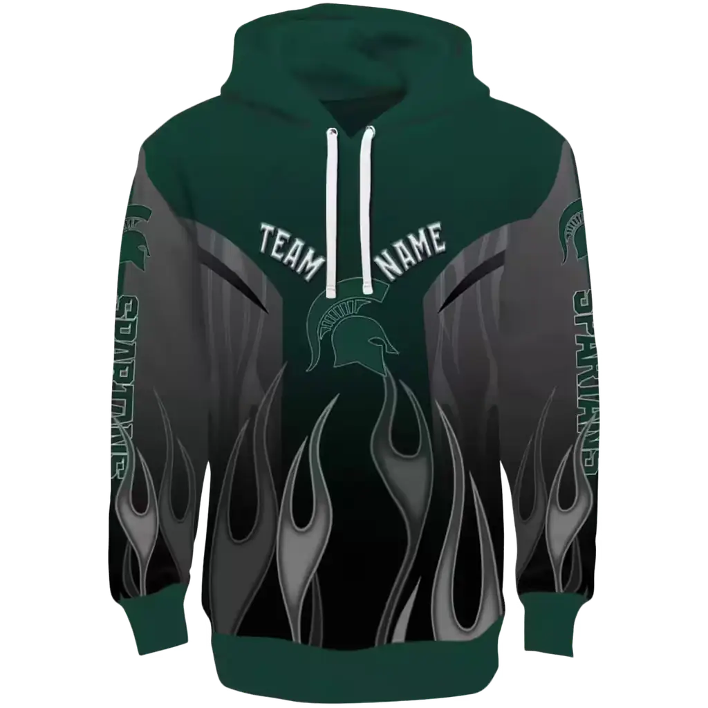 custom michigan state spartans flame design green hoodie best selling custom michigan state spartans flame design green hoodie best selling