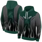 custom michigan state spartans flame design green hoodie best selling
