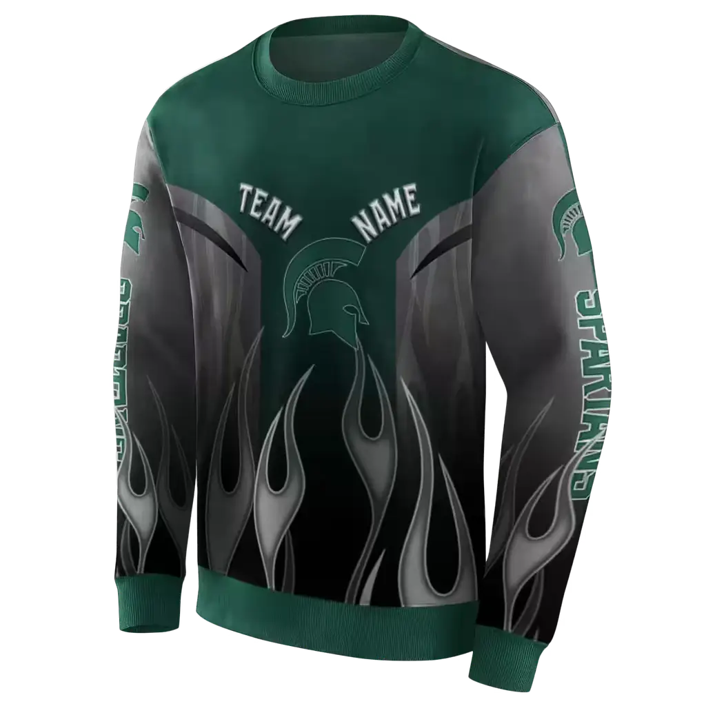 custom michigan state spartans flame design green hoodie new arrival custom michigan state spartans flame design green hoodie new arrival