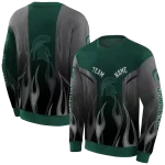 custom michigan state spartans flame design green hoodie best selling