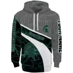 custom michigan state spartans hexagonal mesh green black gray hoodie best selling