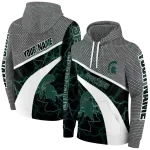 custom michigan state spartans hexagonal mesh green black gray hoodie best selling