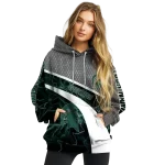 custom michigan state spartans hexagonal mesh green black gray hoodie best selling