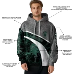 custom michigan state spartans hexagonal mesh green black gray hoodie best selling