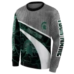 custom michigan state spartans hexagonal mesh green black gray hoodie best selling
