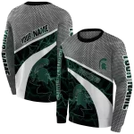 custom michigan state spartans hexagonal mesh green black gray hoodie best selling
