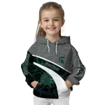custom michigan state spartans hexagonal mesh green black gray hoodie best selling