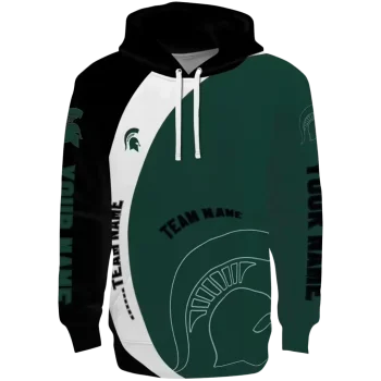 custom michigan state spartans minimalist design green black hoodie best selling