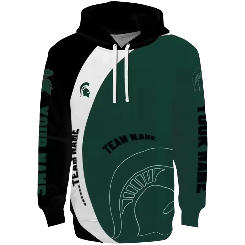 custom michigan state spartans minimalist design green black hoodie best selling custom michigan state spartans minimalist design green black hoodie best selling
