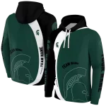 custom michigan state spartans minimalist design green black hoodie best selling