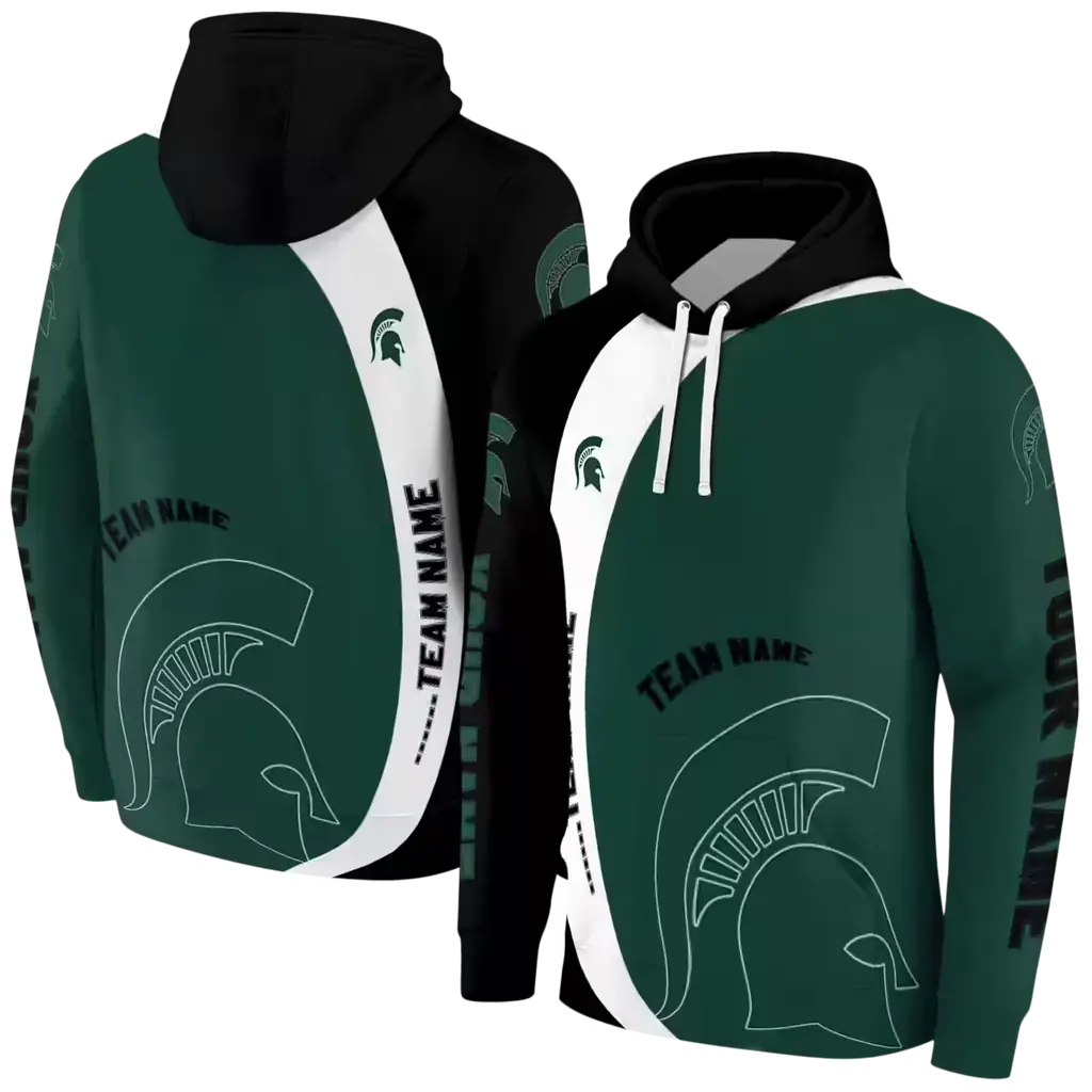 custom michigan state spartans minimalist design green black hoodie fashion forward custom michigan state spartans minimalist design green black hoodie fashion forward