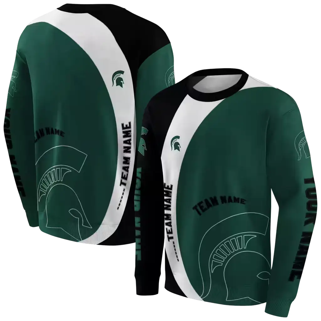 custom michigan state spartans minimalist design green black hoodie premium grade custom michigan state spartans minimalist design green black hoodie premium grade