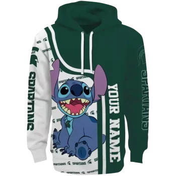 custom michigan state spartans stitch green hoodie best selling