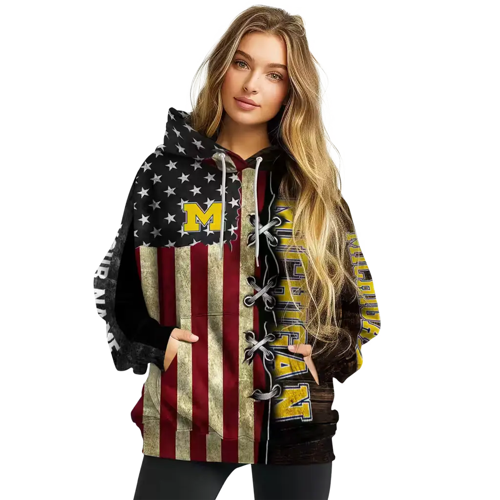 custom michigan wolverines american pride hoodie high quality custom michigan wolverines american pride hoodie high quality