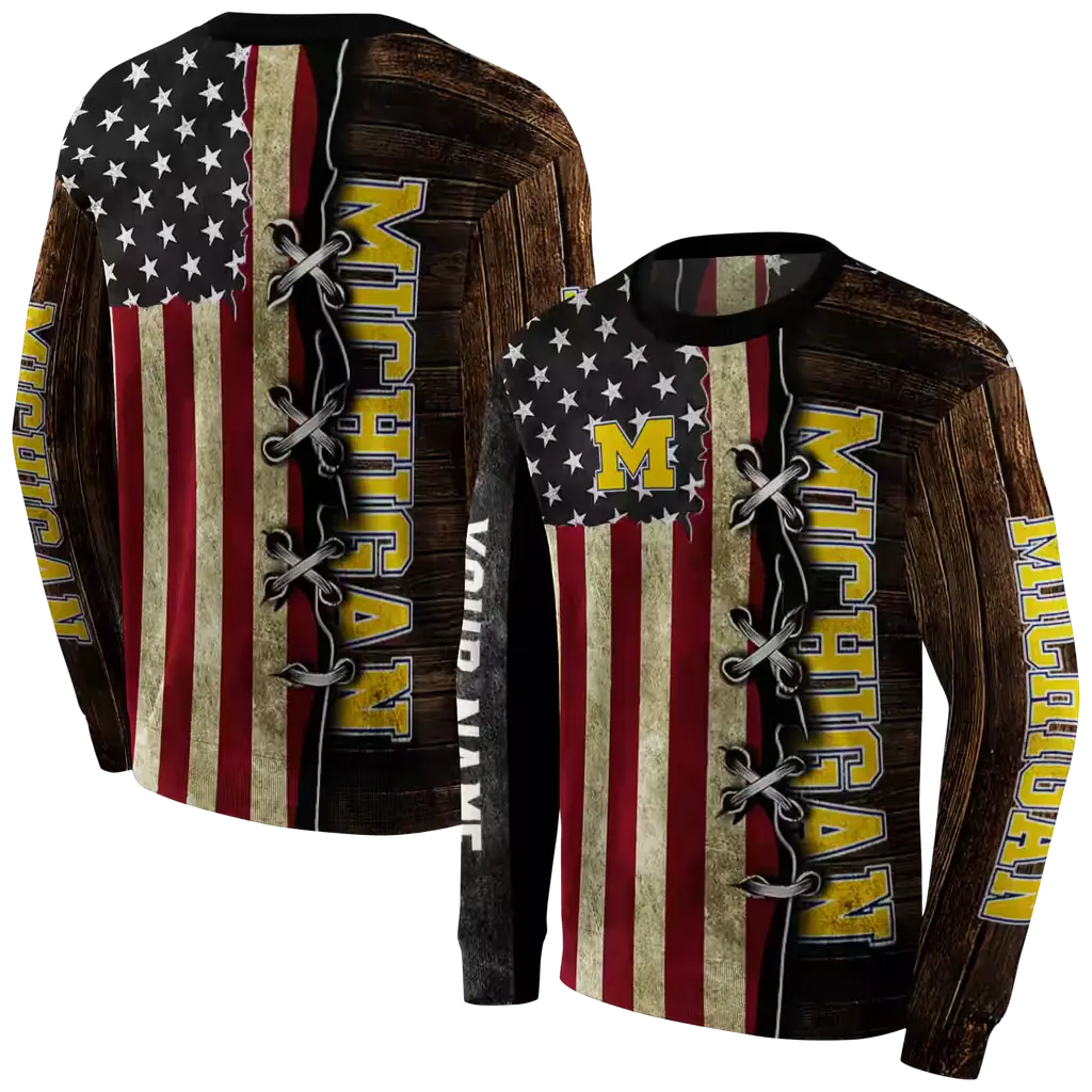 custom michigan wolverines american pride hoodie premium grade custom michigan wolverines american pride hoodie premium grade