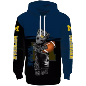 custom michigan wolverines baby groot blue black hoodie best selling