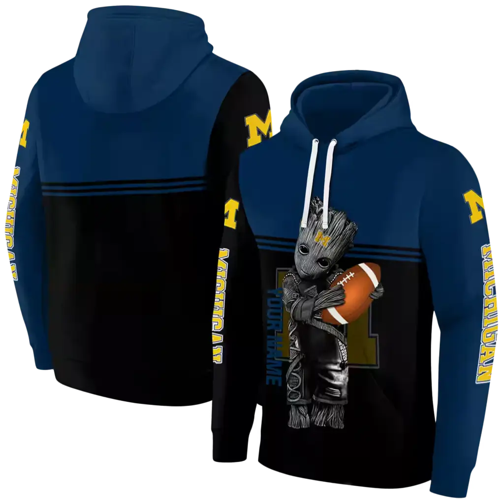 custom michigan wolverines baby groot blue black hoodie fashion forward custom michigan wolverines baby groot blue black hoodie fashion forward