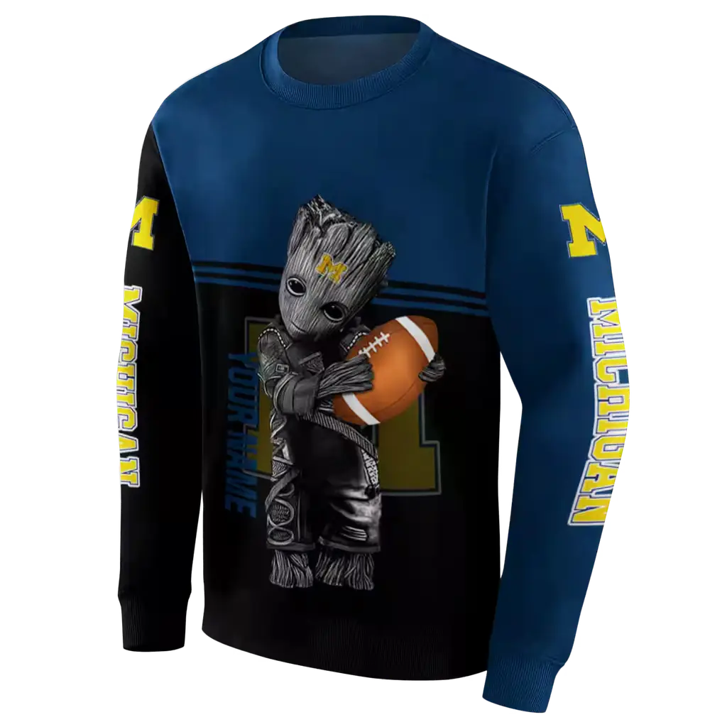 custom michigan wolverines baby groot blue black hoodie new arrival custom michigan wolverines baby groot blue black hoodie new arrival